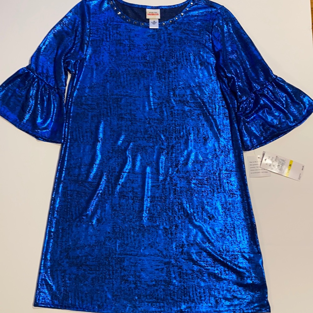 Ruby Rd Medium Blue 3/4 Sleeve Knee Length Dress New D20